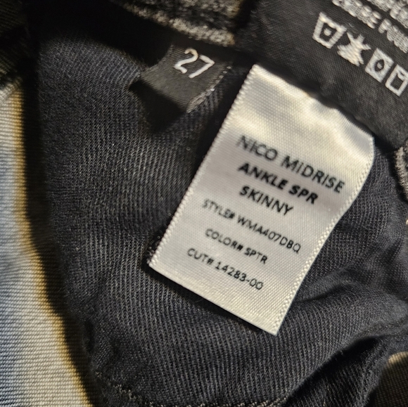 Hudson Nico Midrise Ankle Super Skinny Jeans Women’s Size 27 Gray Black Stretch - Picture 7 of 7